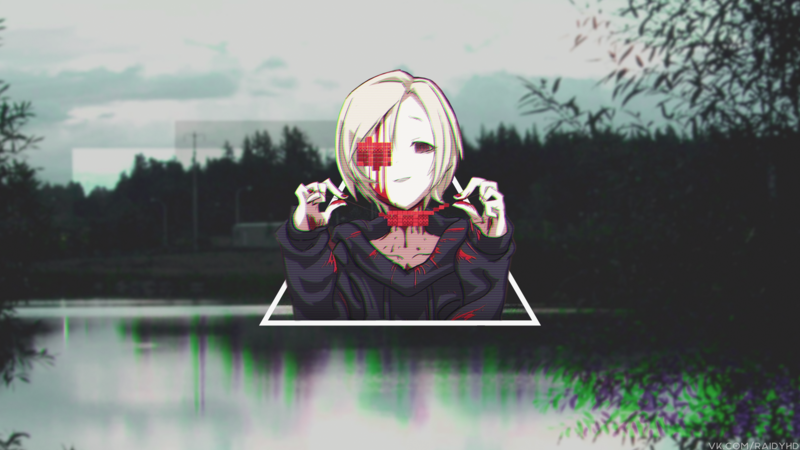 动漫少女画中画故障艺术壁纸