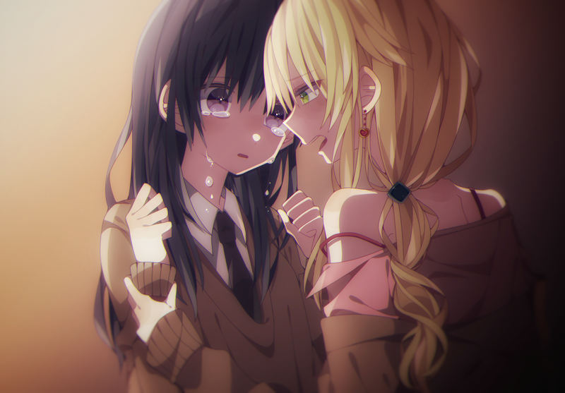哭红眼的百合动漫少女壁纸合辑