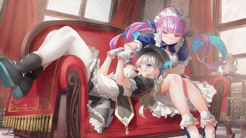 美少女动漫壁纸 虚拟主播 凑阿库娅 神乐mea 飒希 霍尔ive
