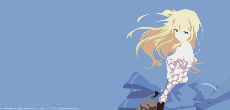 紫罗兰永恒花园壁纸合集 蓝背景金发少女款