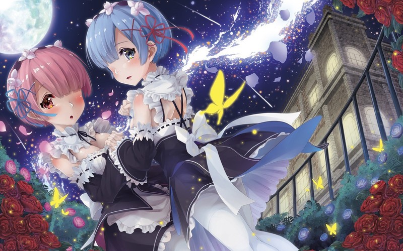 拉姆蕾姆泳装同人！Re0粉必看的2D绝美壁纸