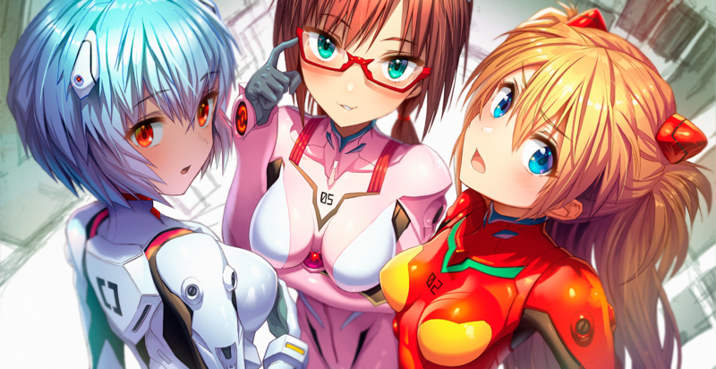 新世纪福音战士美女壁纸合集 眼镜 紧身战斗服 托胸姿势