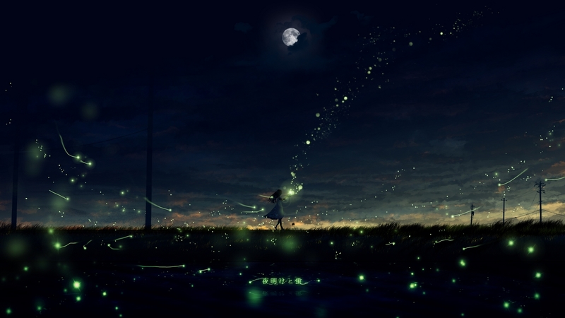 绝了！这套动漫壁纸把黄昏月夜的氛围感拉满