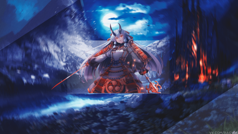 动漫女生画中画月亮高清壁纸