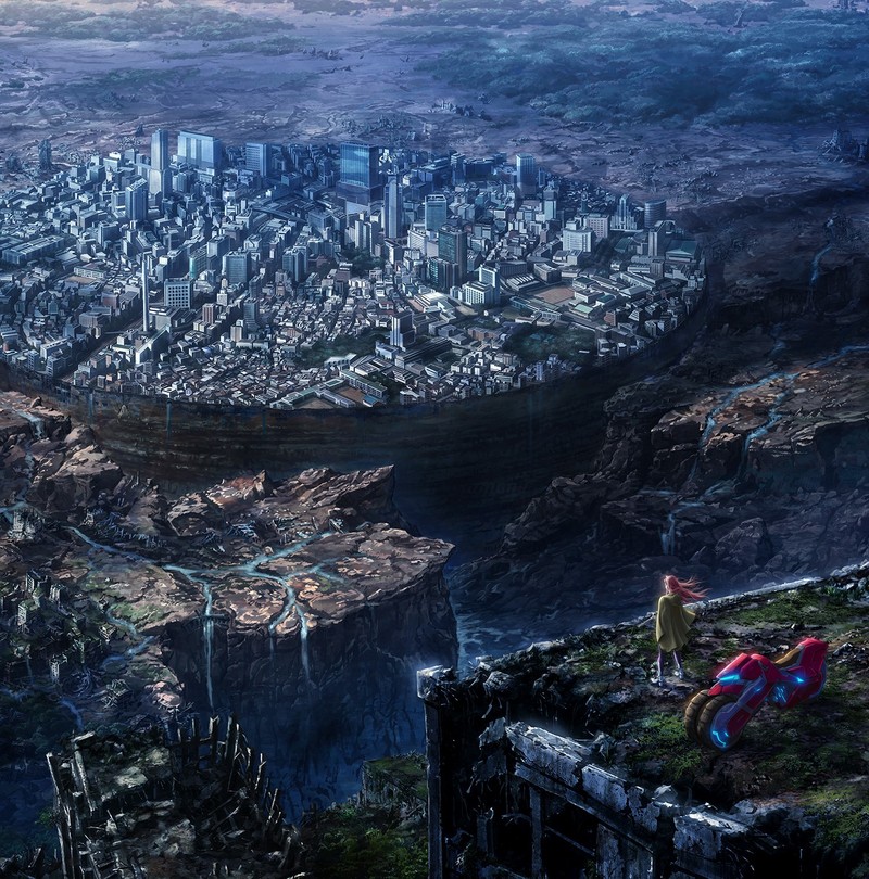 二次元少女独处赛博都市 高清壁纸