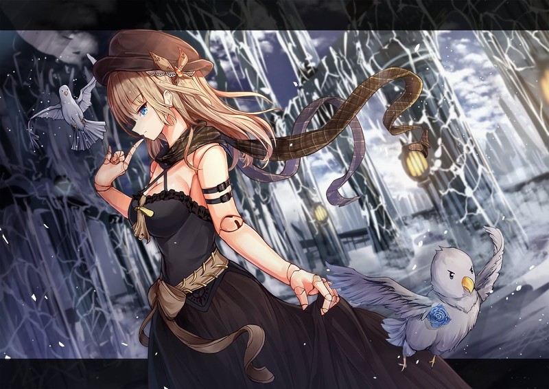 二次元少女数字艺术作品