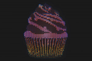 霓虹故障艺术蛋糕壁纸