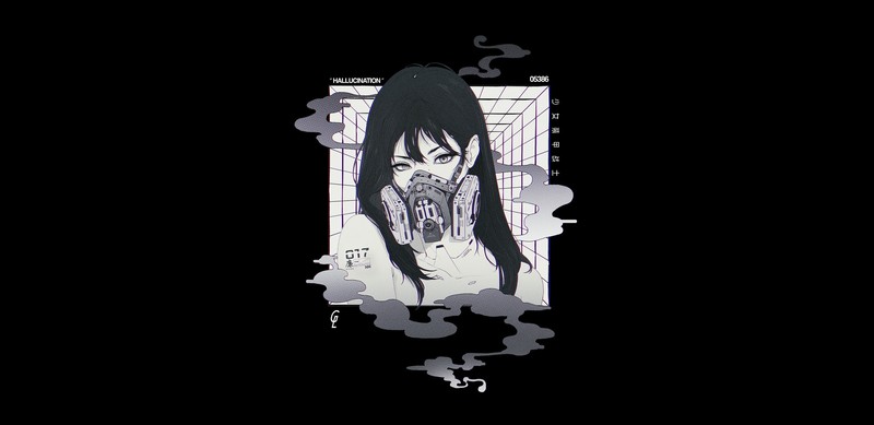 黑白赛博风动漫少女壁纸合集