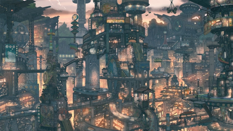 壁纸推荐：赛博朋克风幻想都市场景 1080P高清