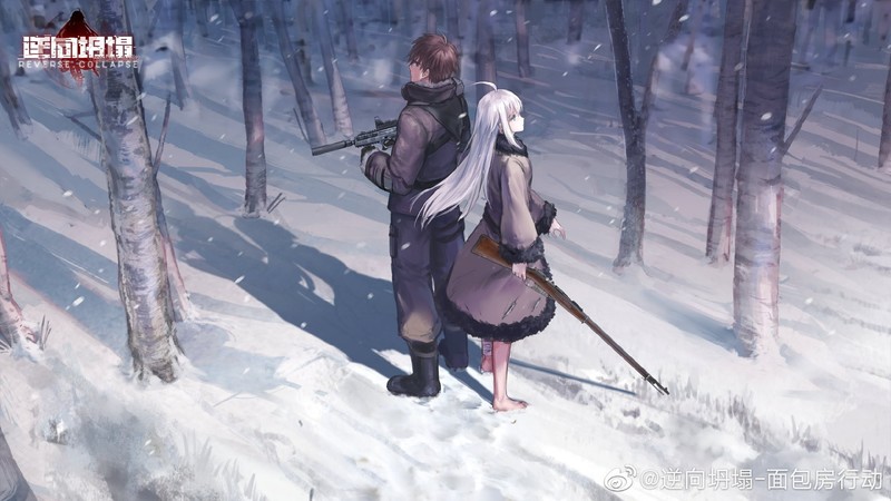 少女前线同人壁纸合集：莫辛纳甘与雪地枪娘插画