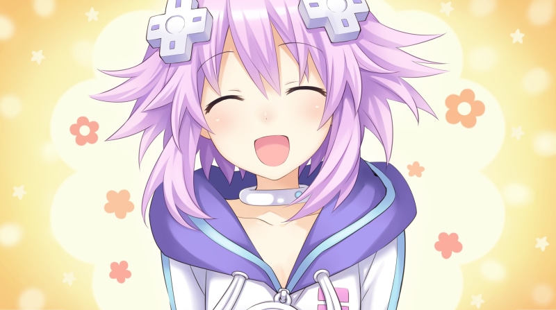 《超次元游戏海王星唯美壁纸：暖阳花影与少女的梦幻镜头光斑》