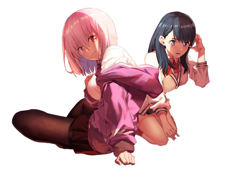 《SSSS.GRIDMAN》两大女主同人插画合集 粉黑发少女氛围感拉满