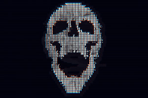 暗黑故障艺术骷髅壁纸