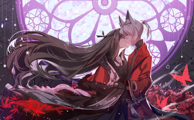 永远的第七之都 接吻动漫少女高清壁纸