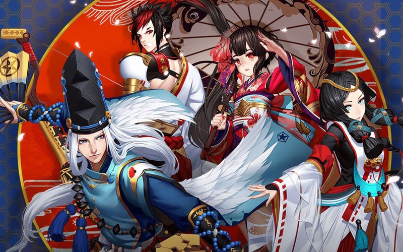 阴阳师主题和服动漫壁纸 红眸黑眸二次元男女高清壁纸