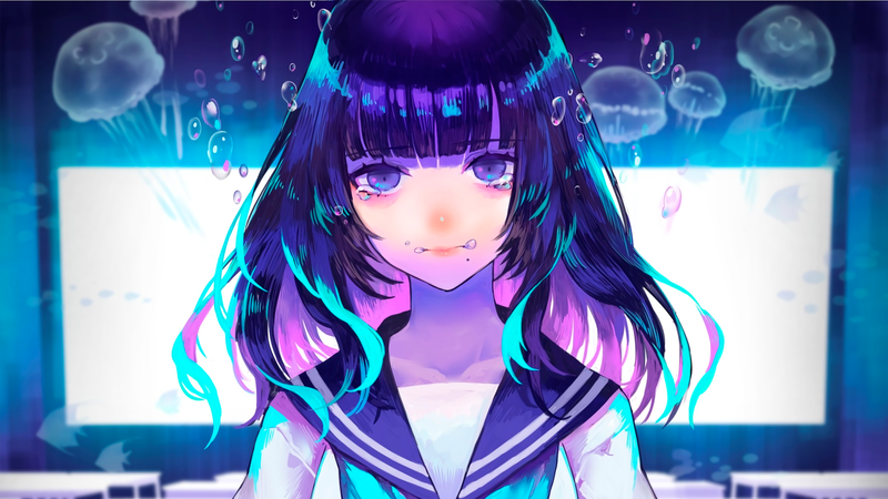 水下哭唧唧的水手服女高中生壁纸合集