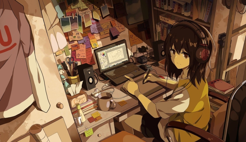 1080P动漫少女电脑耳机壁纸合集