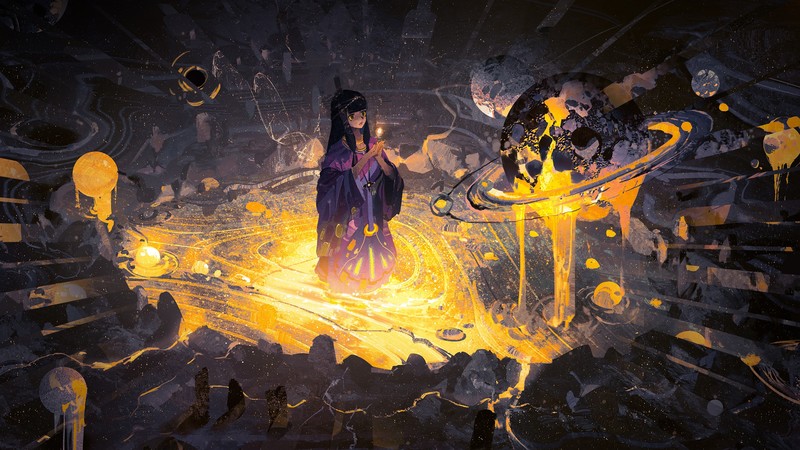 绝美动漫少女壁纸合集 宇宙星球氛围感拉满