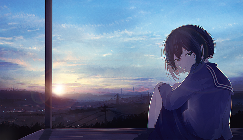动漫少女校服晨景壁纸合辑