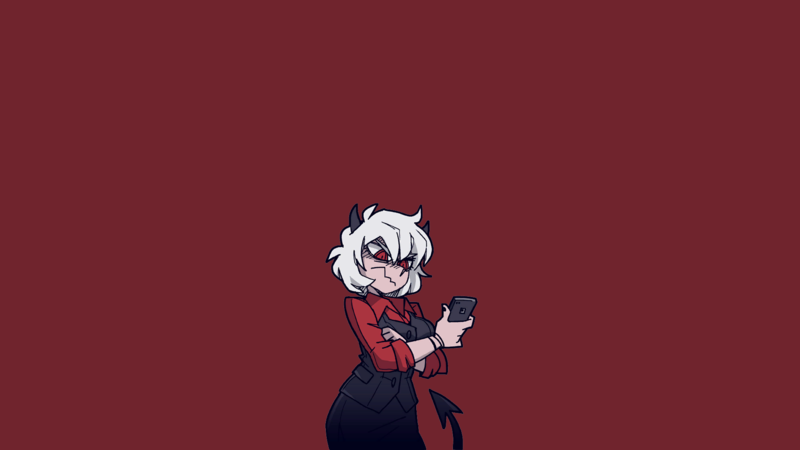 《Helltaker恶魔少女壁纸合集 白发红瞳超带感》