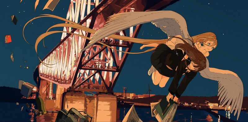 动漫飞行翅膀高清壁纸