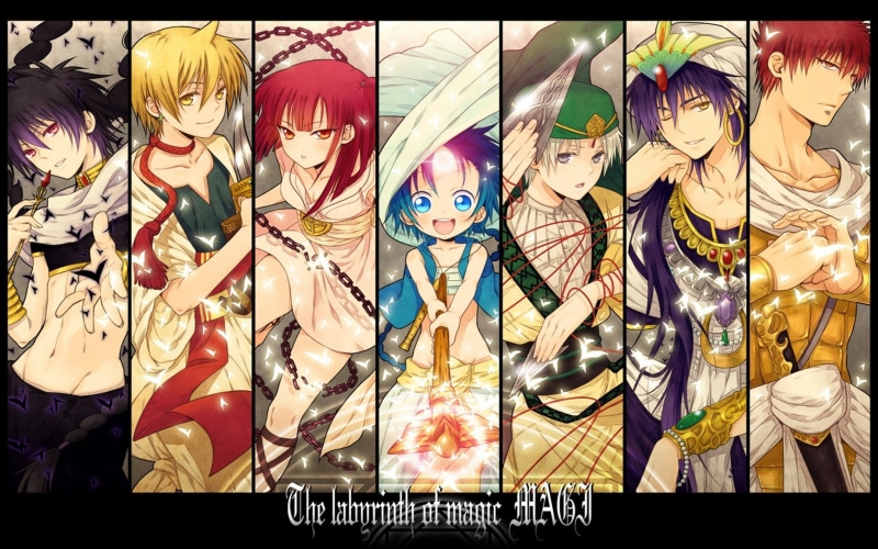 《魔笛MAGI》主角团高清壁纸合集 阿拉丁 阿里巴巴 摩尔迦娜 魔笛MAGI