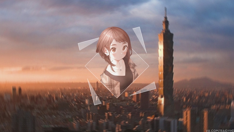 这张壁纸的主角是动漫女孩 画中画效果 我的英雄学院