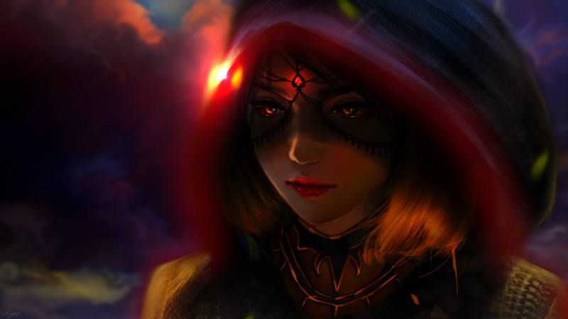 红色抽象动漫风高清壁纸