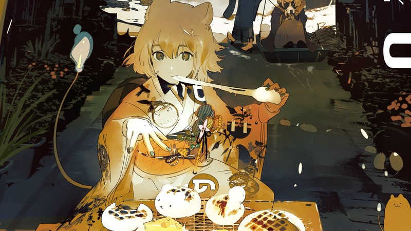 短发少女和服市集动漫壁纸