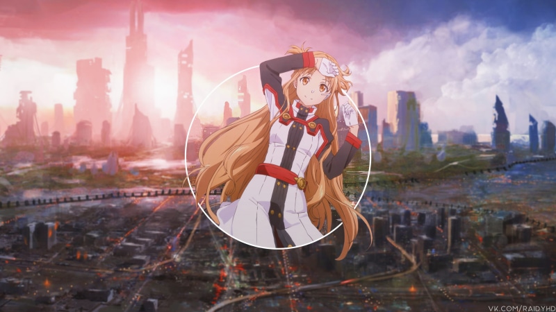 《刀剑神域》亚丝娜 画中画风格4K动漫壁纸