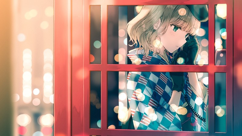 穿和服的短发金发动漫少女壁纸合集