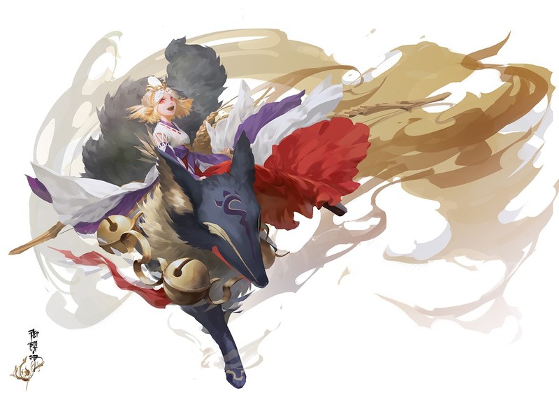 二次元少女壁纸合集 金发红瞳 露齿表情 高清壁纸