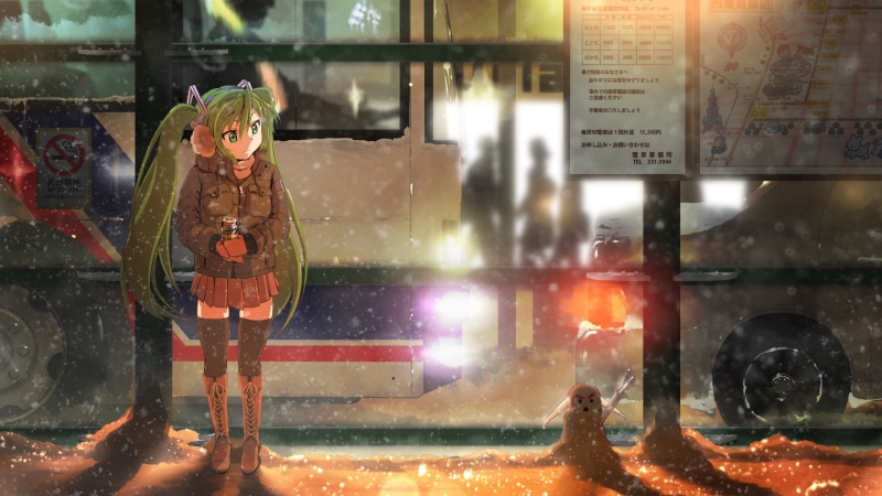 绿发初音未来车站壁纸合集