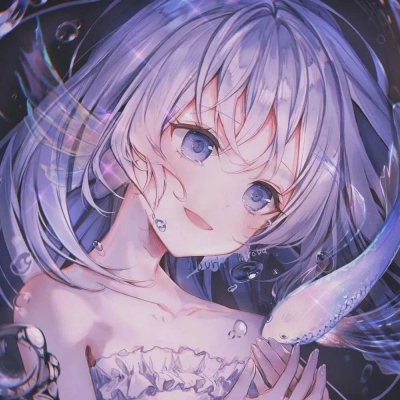 冰紫色梦幻动漫少女头像，5张氛围感拉满的头像合集