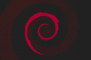 超酷Debian Linux极简风壁纸！红色调ASCII艺术桌面背景 3840×2160