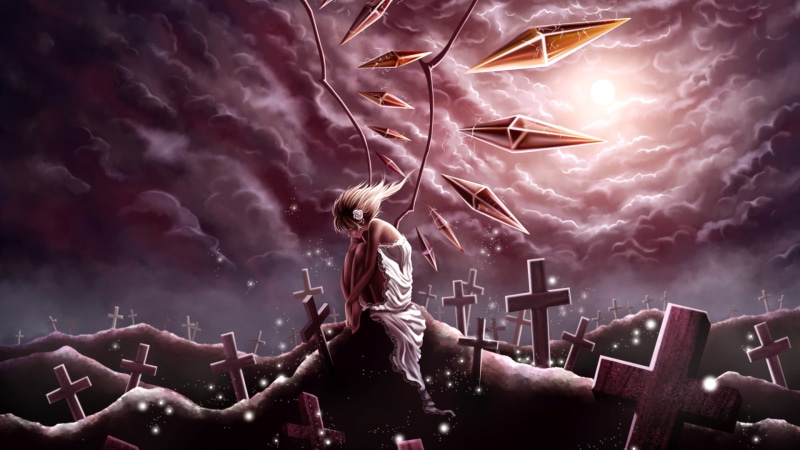 墓园十字架动漫壁纸