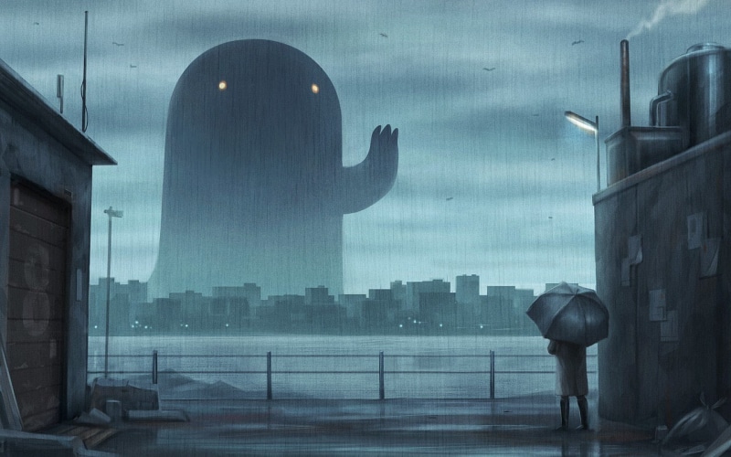 这些壁纸超绝！动漫雨中都市生物景观壁纸