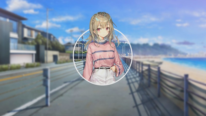 动漫少女海滩主题高清壁纸合集