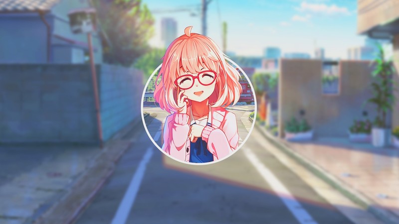 戴眼镜的动漫少女高清画中画壁纸