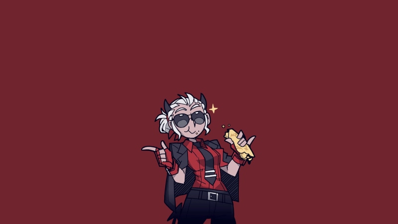 《地狱把妹王红发恶魔少女壁纸合集 戴墨镜扎领带白发萌妹》