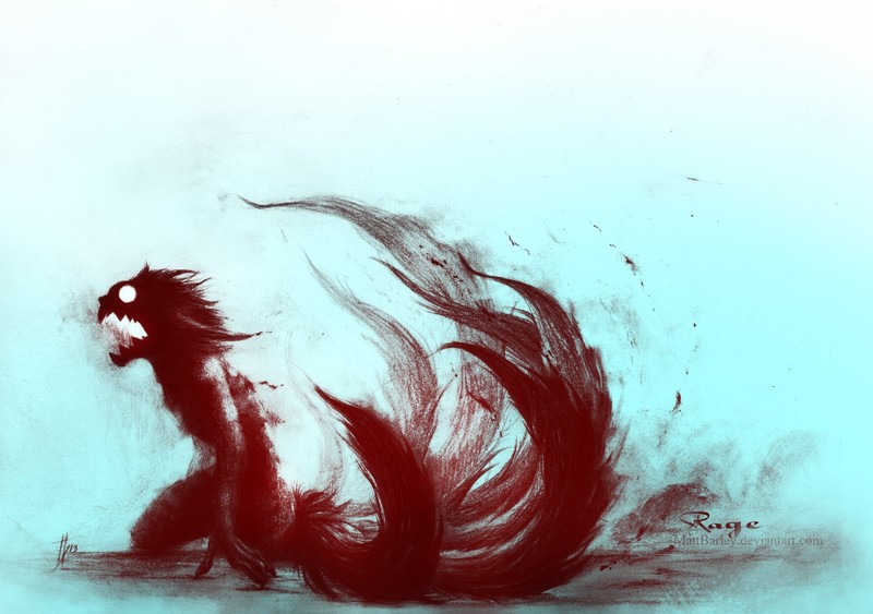 火影忍者疾风传 动漫 奇幻生物 简约背景 红色高清壁纸