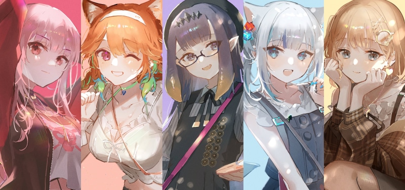 Hololive虚拟主播四人组高清壁纸合集