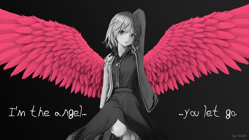 伤感天使少女极简风动漫壁纸