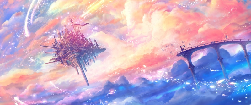 绝美的动漫风浮空城堡壁纸合集