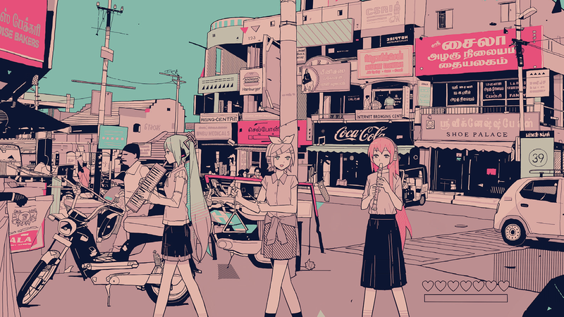 多款Vocaloid初音未来巡音流歌镜音铃粉色复古风壁纸合集
