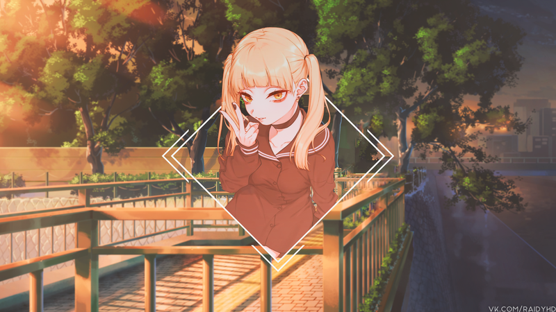 壁纸上的动漫少女画中画高清壁纸