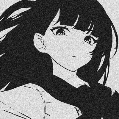 女生黑白卡通头像合集 共11张