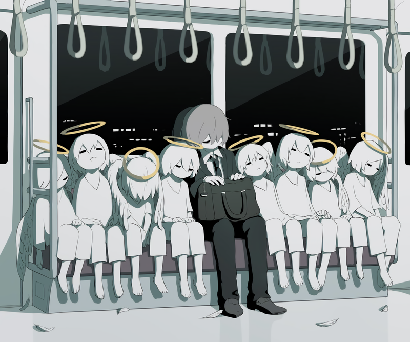 这组二次元壁纸超绝！穿夹克的睡梦中天使与光煞飞龙