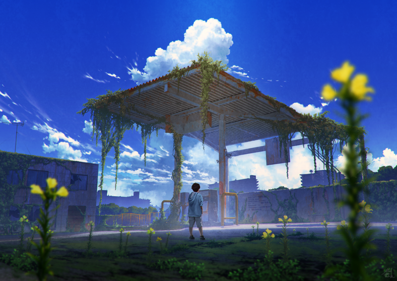 动漫少年绝美风景壁纸