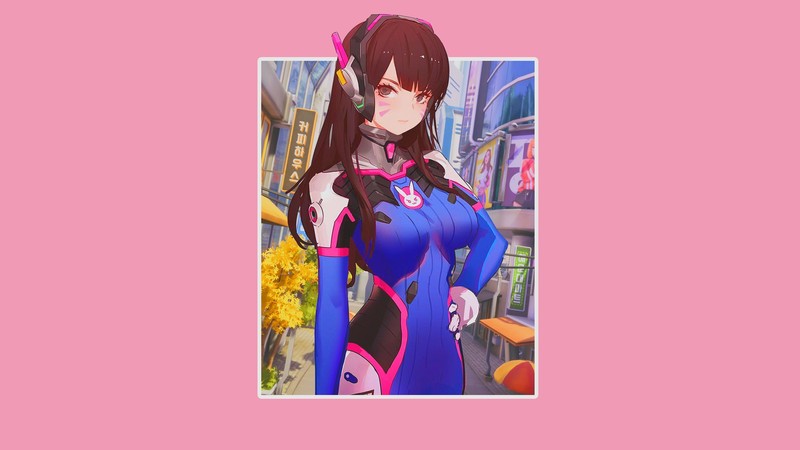 守望先锋D.Va等女英雄极简风壁纸合集